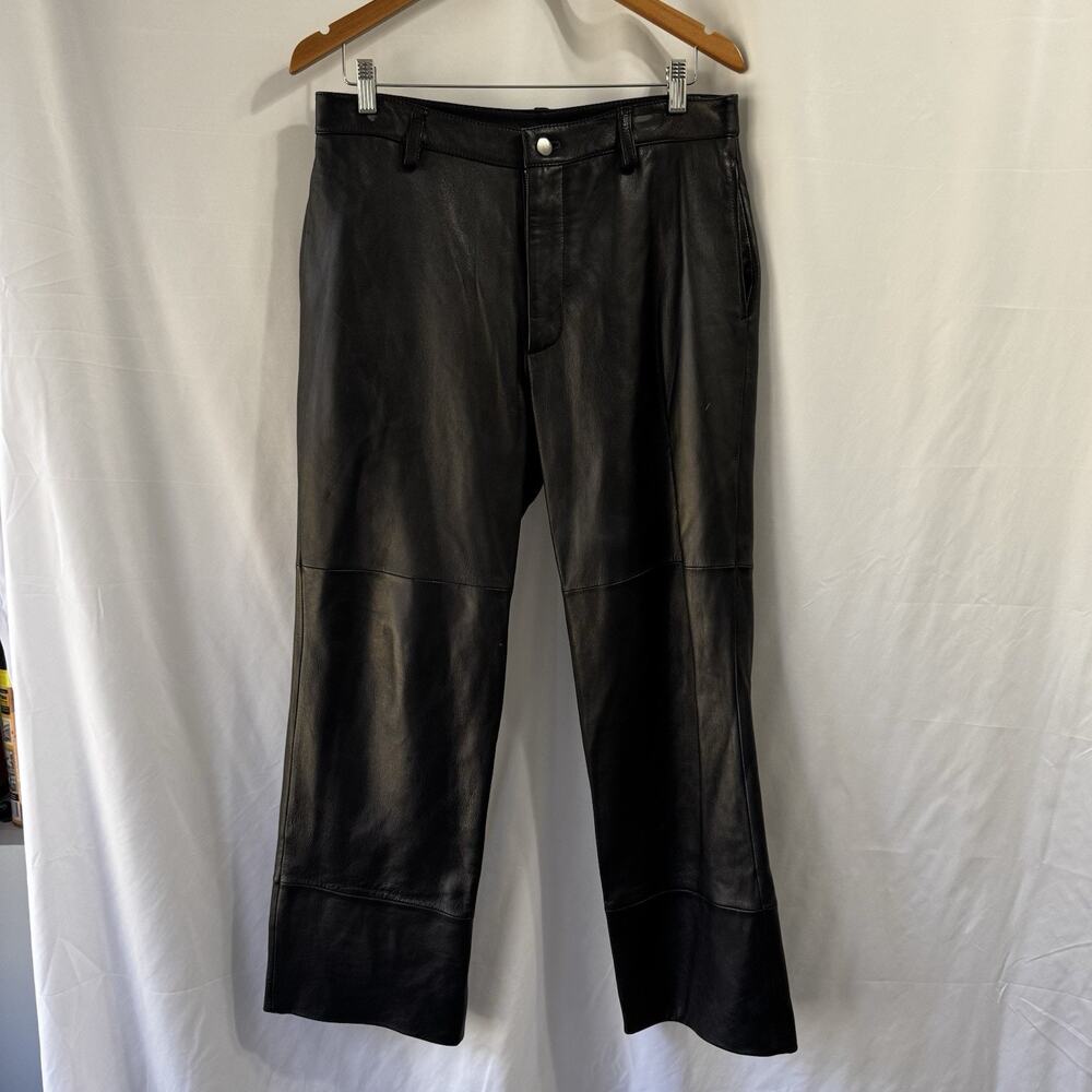 Pelle Studio Wilsons Leather Pants 32 32x28 Black 5 Pocket Biker Metal Rock